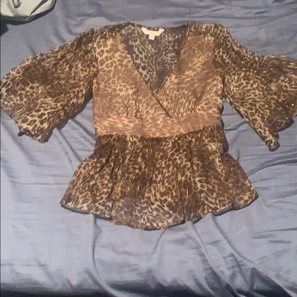 Silk Leopard print sheer top - Picture 3 of 8
